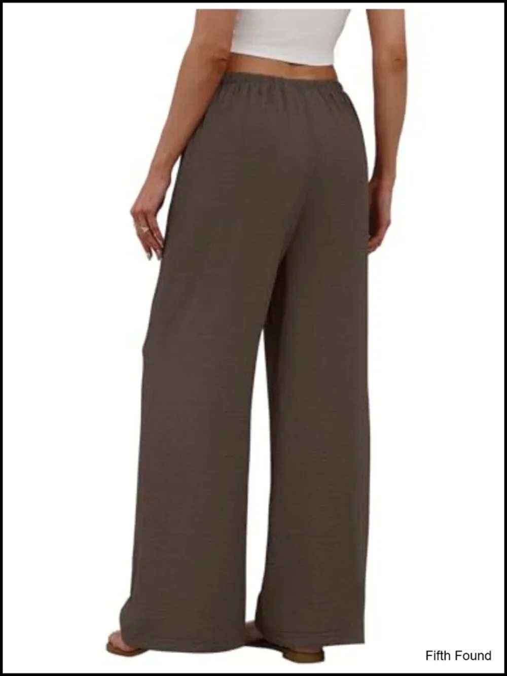 Flowey Palazzo Wide Leg Pants with Pockets Elastic Waist Drawstring Trousers
